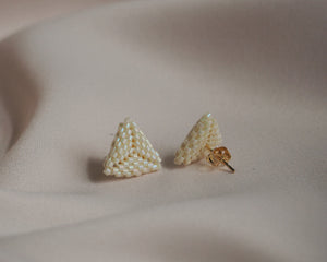 Triangle Stud Earrings | Luster Cream