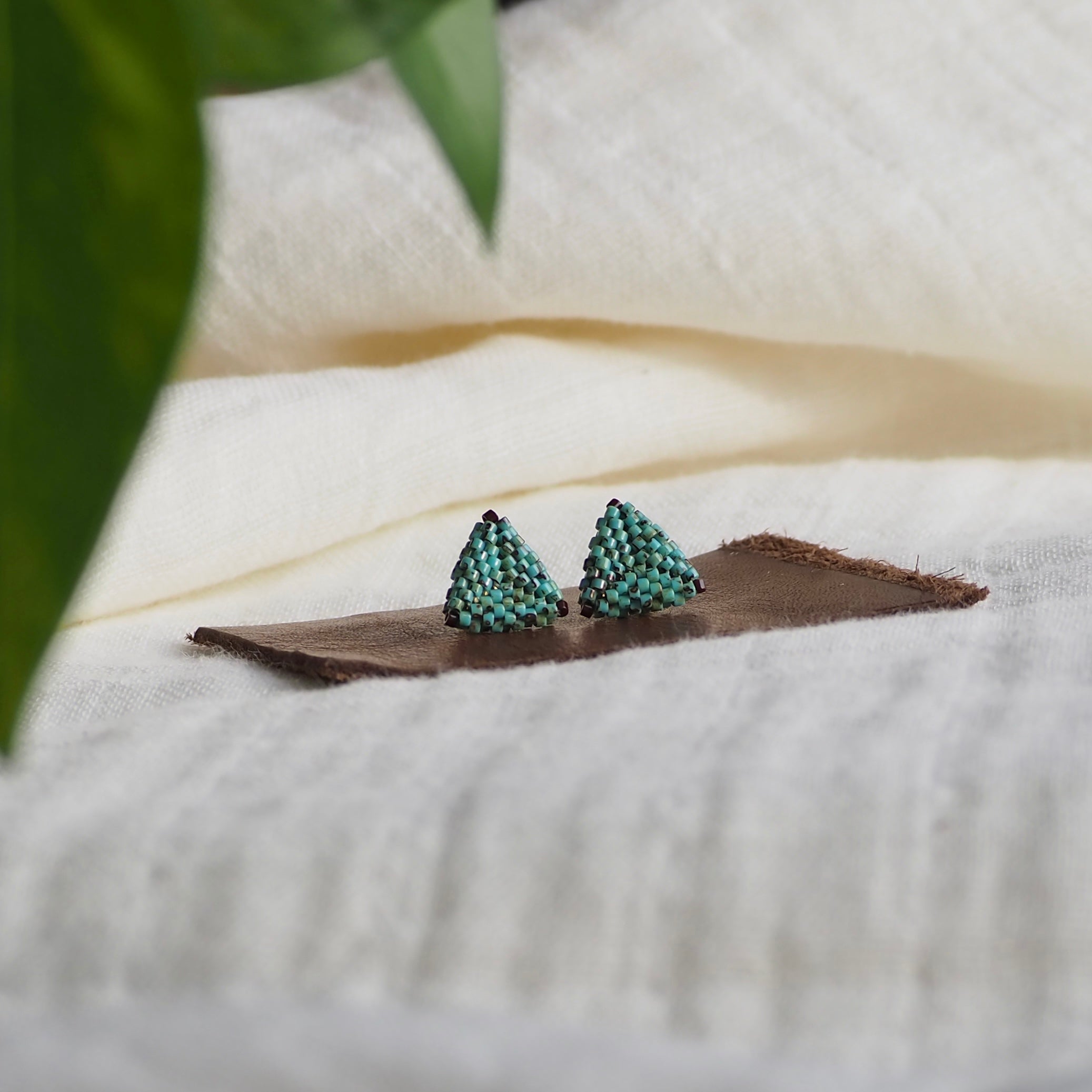 Triangle Stud Earrings | Picasso Turquoise Blue