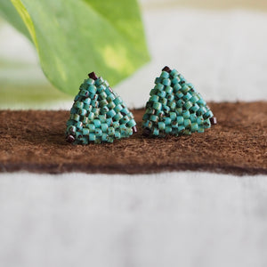 Triangle Stud Earrings | Picasso Turquoise Blue